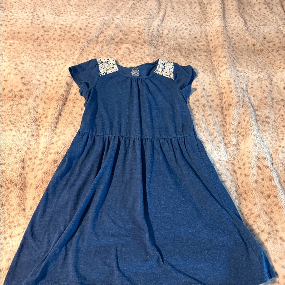 Faded Glory Navy Kids Dress with Lace Details